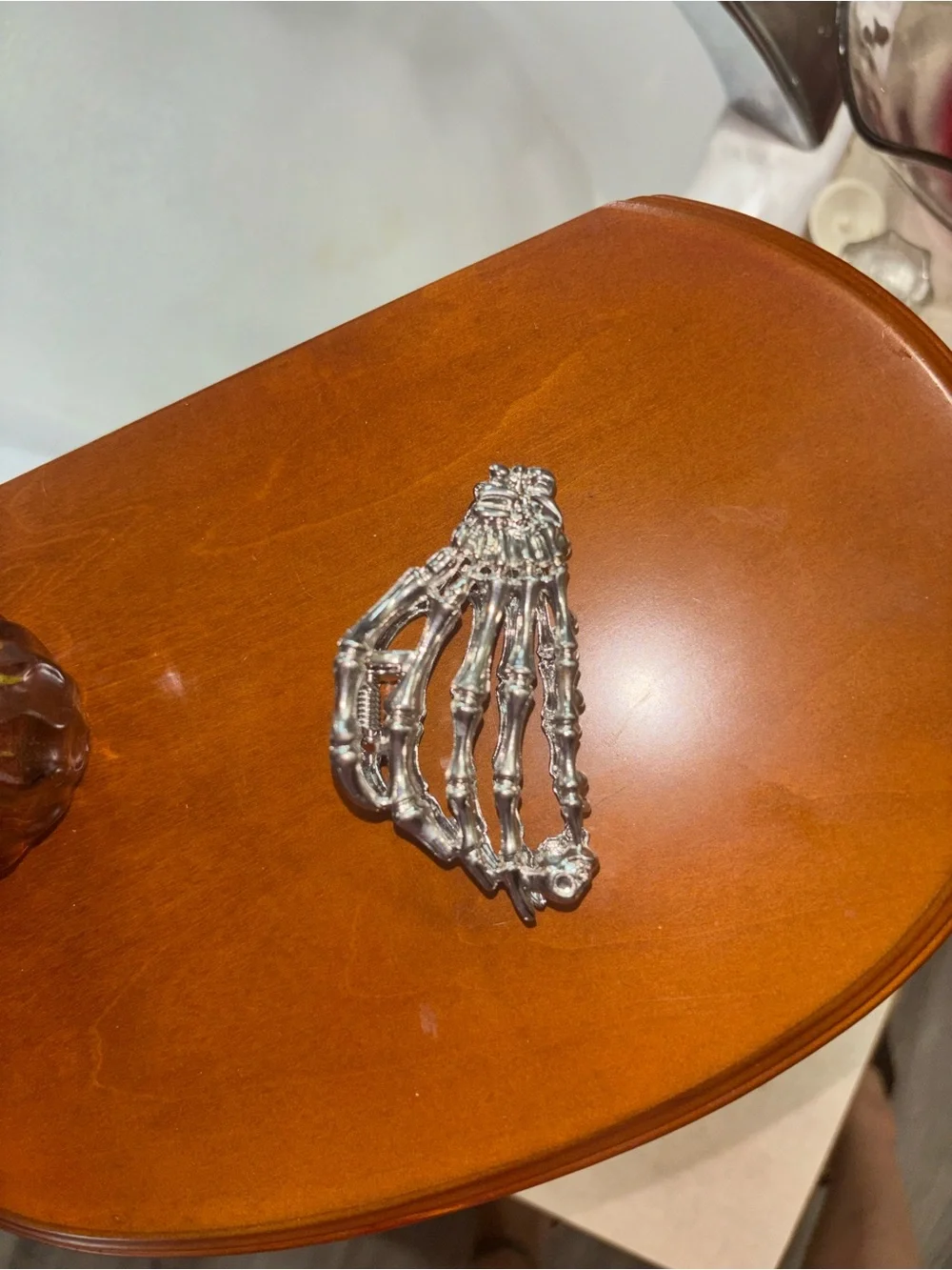Silver Skeleton Hand Hair Claw Clip - Gothic Women’s Hair Accessory